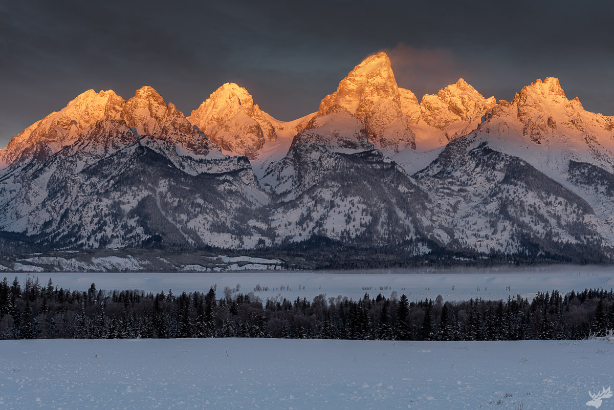 american west, sunrise, winter, mountains