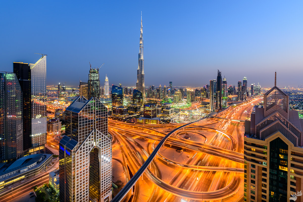 cityscape, cityscapes, sunset, UAE, blue hour